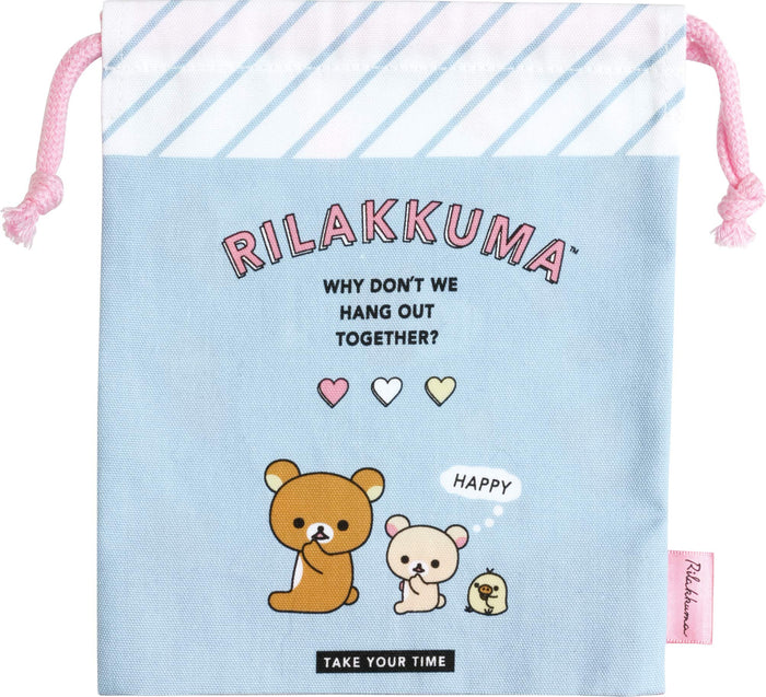 San-X Rilakkuma Drawstring Cup Cu82201 - Lightweight Bottle Storage- Japan Figure Store - #1 Bring To You The Best Japanese Goods