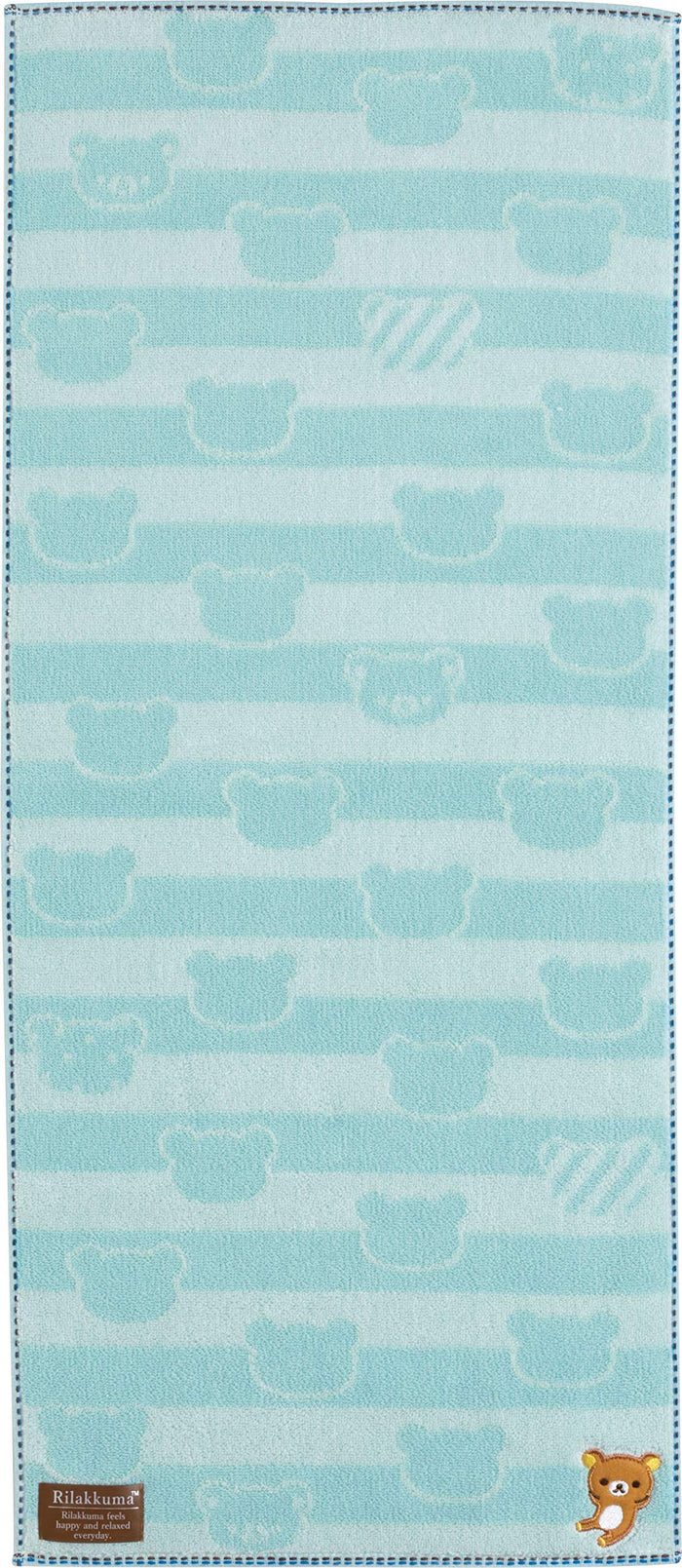 San-X Rilakkuma Blue Face Towel Soft Absorbent Compact Size - CM17301- Japan Figure Store - #1 Bring To You The Best Japanese Goods