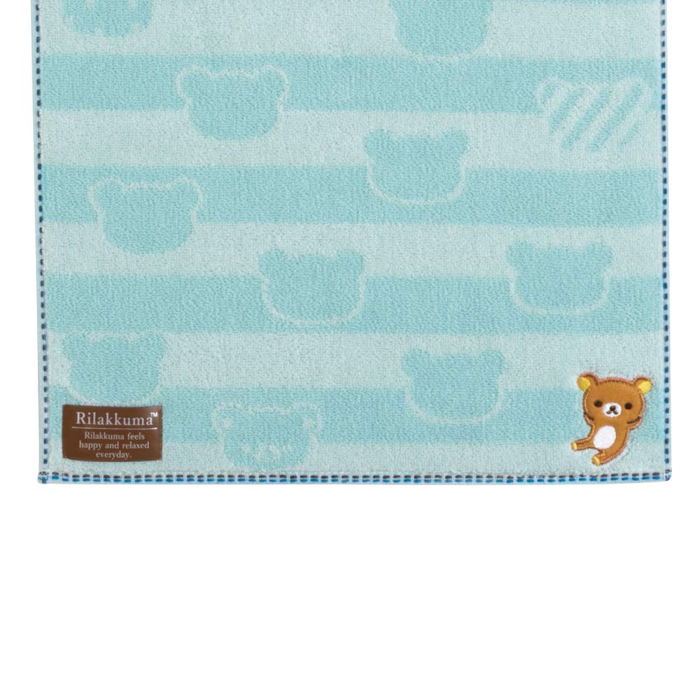 San-X Rilakkuma Blue Face Towel Soft Absorbent Compact Size - CM17301- Japan Figure Store - #1 Bring To You The Best Japanese Goods