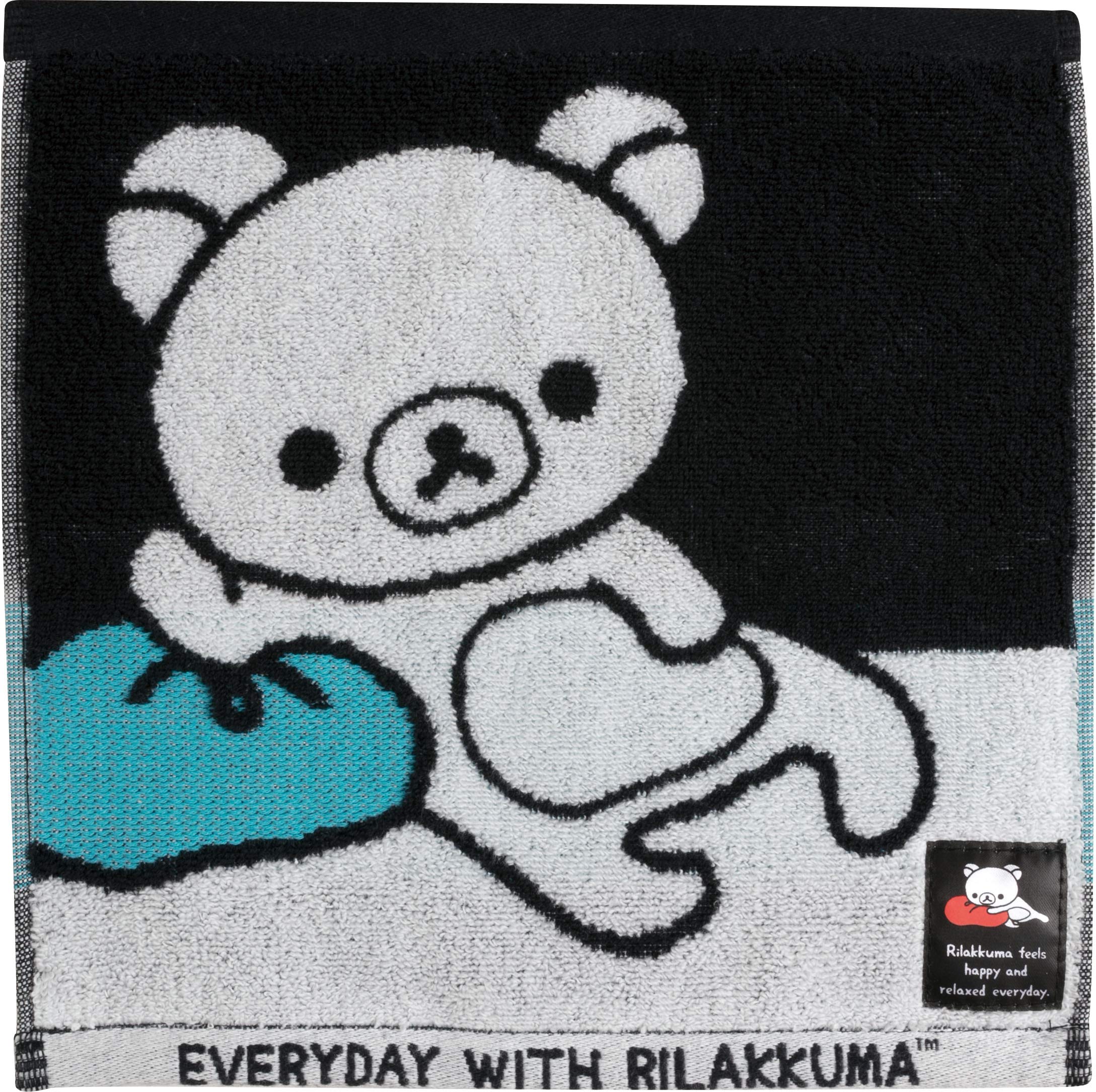 San-X Black Mini Towel Rilakkuma Design Size Cm16801- Japan Figure Store - #1 Bring To You The Best Japanese Goods
