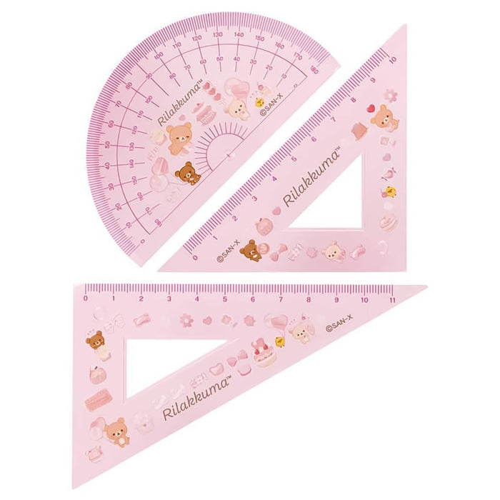 San-X Rilakkuma Triangular Ruler Set for Precision Measuring Sq89601- Japan Figure Store - #1 Bring To You The Best Japanese Goods