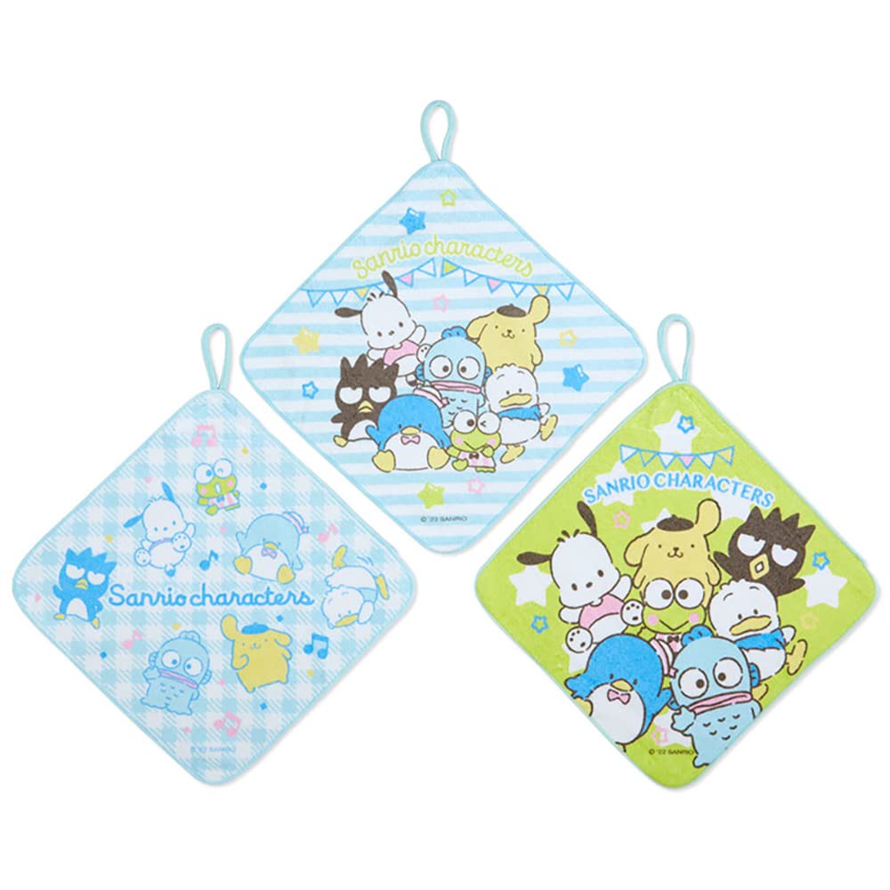 SANRIO Hand Towel With Loop Set 3 Pcs Characters- Japan Figure Store - #1 Bring To You The Best Japanese Goods