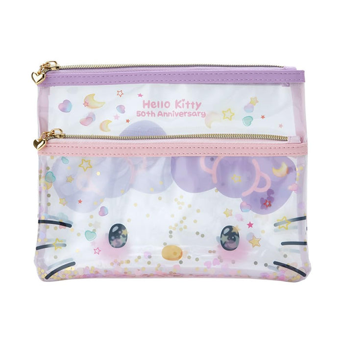 Sanrio Hello Kitty 50th Anniv Flat Pouch 517593- Japan Figure Store - #1 Bring To You The Best Japanese Goods