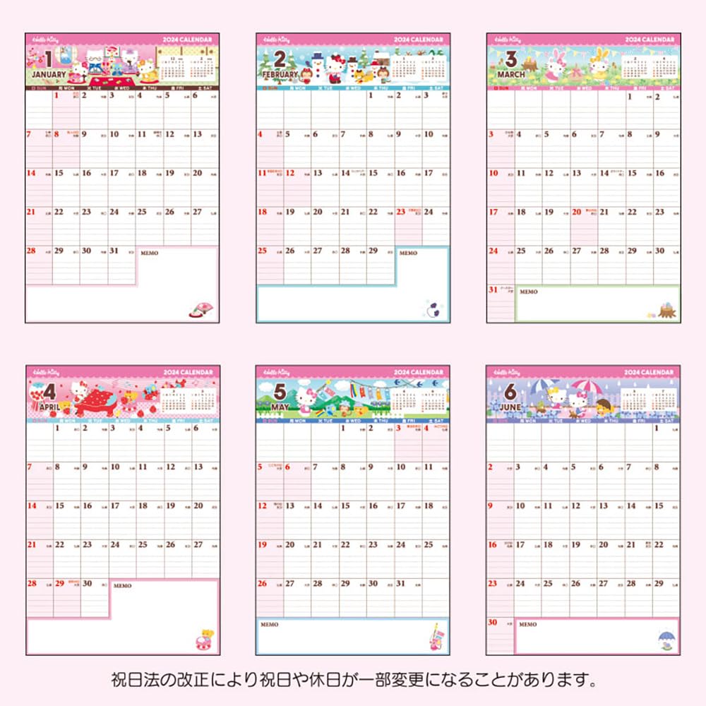 Sanrio Hello Kitty Writing Calendar 2024 From Japan - 702331- Japan Figure Store - #1 Bring To You The Best Japanese Goods