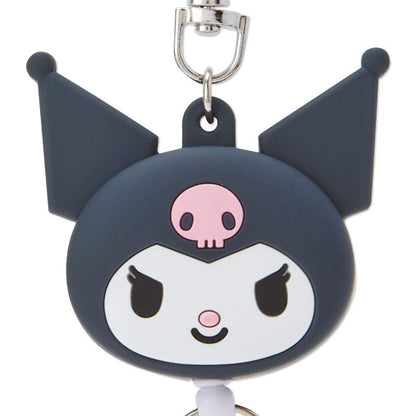 SANRIO Face Shaped Reel Keychain Kuromi- Japan Figure Store - #1 Bring To You The Best Japanese Goods