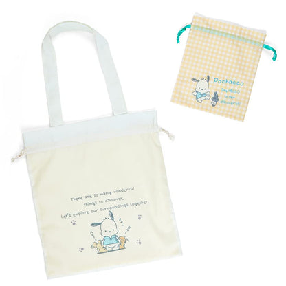 SANRIO Tote Bag & Drawstring Bag Set Pochacco- Japan Figure Store - #1 Bring To You The Best Japanese Goods