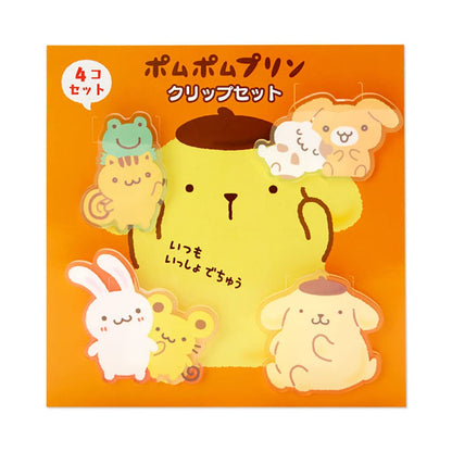 Sanrio Pom Pom Purin Clip Set (Team Pudding) 124389- Japan Figure Store - #1 Bring To You The Best Japanese Goods