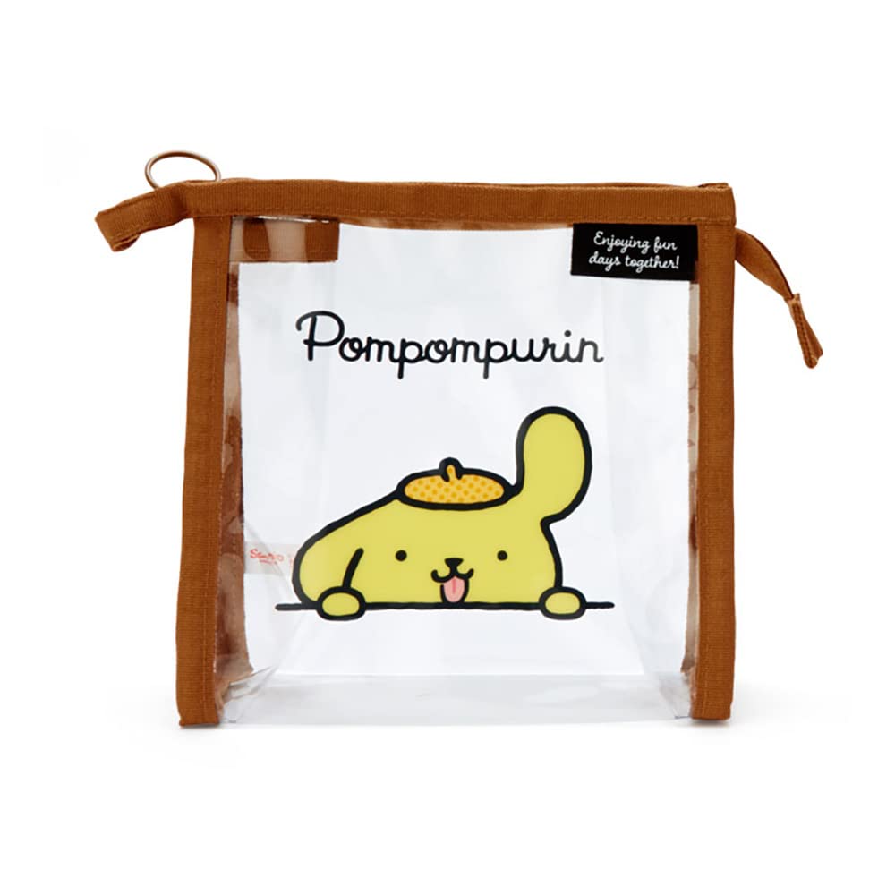 Sanrio 339687 Pompompurin Clear Pouch With Drawstring Simple Design Pompompurin Clear Pouch- Japan Figure Store - #1 Bring To You The Best Japanese Goods