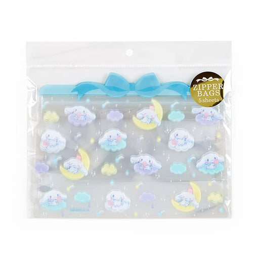 SANRIO Clear Zipper Bag Set 5 Sheets Cinnamoroll- Japan Figure Store - #1 Bring To You The Best Japanese Goods