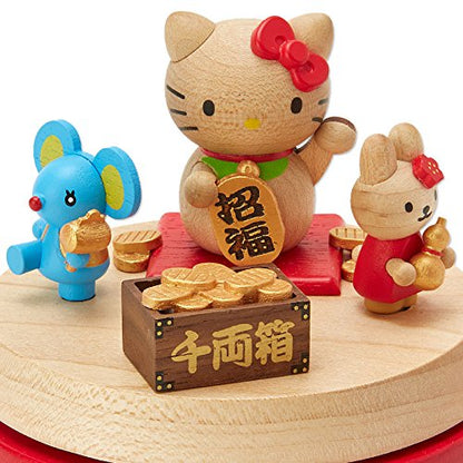 SANRIO Wooden Music Box Hello Kitty Lucky Charm- Japan Figure Store - #1 Bring To You The Best Japanese Goods