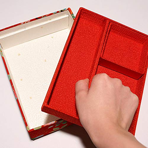 Kyoto Raku Sewing Box W/ Hook Floral Crepe Light Blue Japan- Japan Figure Store - #1 Bring To You The Best Japanese Goods