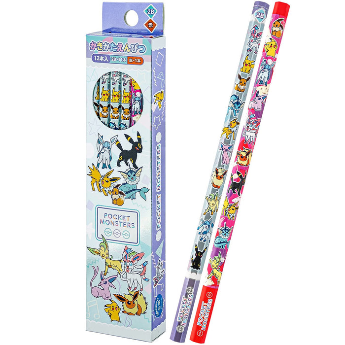 Showa Note Pokemon Pencil Japan Sakikata Silver Axis 2B Pastel Flake 1 Red 420729004- Japan Figure Store - #1 Bring To You The Best Japanese Goods