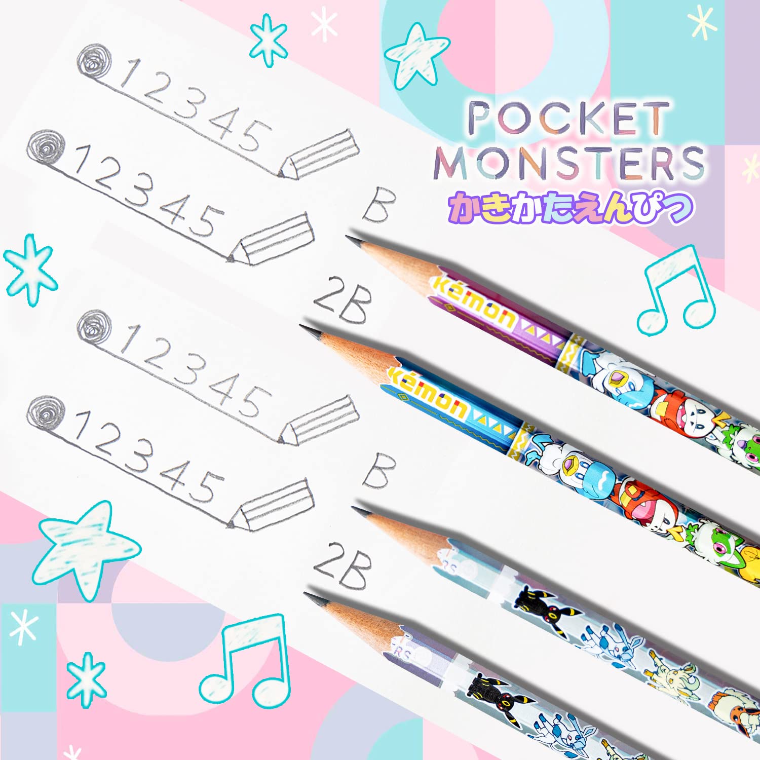 Showa Note Pokemon Pencil Japan Sakikata Silver Axis 2B Pastel Flake 1 Red 420729004- Japan Figure Store - #1 Bring To You The Best Japanese Goods