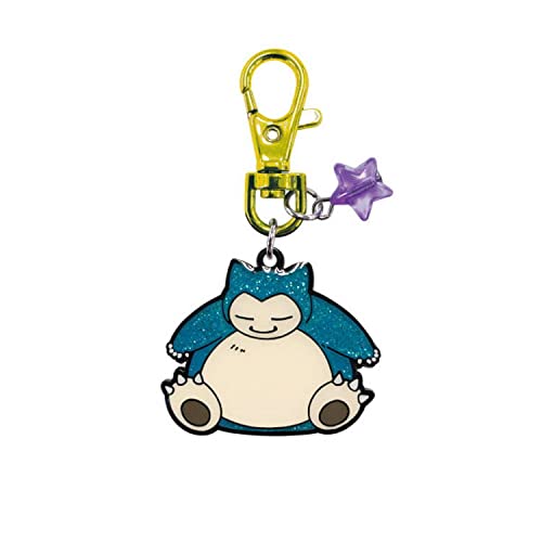SK JAPAN Pokemon Glitter Metal Keychain Snorlax- Japan Figure Store - #1 Bring To You The Best Japanese Goods