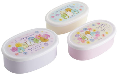SKATER Sumikko Gurashi Lunch Container Set 3 Pcs Flower- Japan Figure Store - #1 Bring To You The Best Japanese Goods