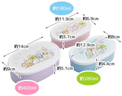Skater Bento Box Sumikkogurashi Rabbit Rice 860Ml Set Of 3 Sealed Container Storage Container Made In Japan Srs3Sag-A- Japan Figure Store - #1 Bring To You The Best Japanese Goods