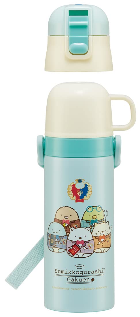 Skater Children&S 2-Way Stainless Kids Water Bottle With Cup 430Ml Sumikko Gurashi Gakuen Girls Skdc4-A- Japan Figure Store - #1 Bring To You The Best Japanese Goods