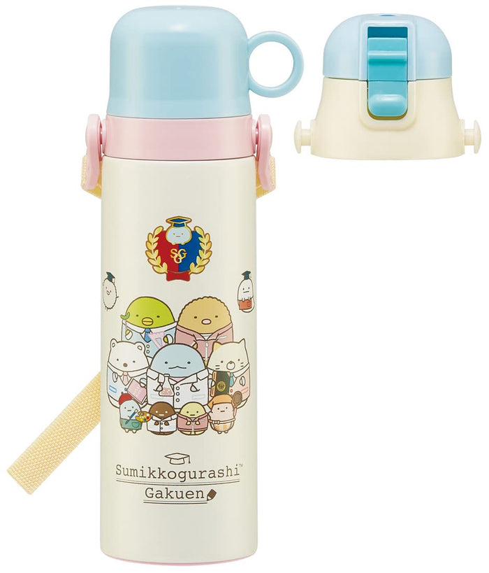 Skater Children&S 2Way Stainless Kids Water Bottle With Cup 580Ml Sumikko Gurashi Gakuen Girls Skdc6-A- Japan Figure Store - #1 Bring To You The Best Japanese Goods