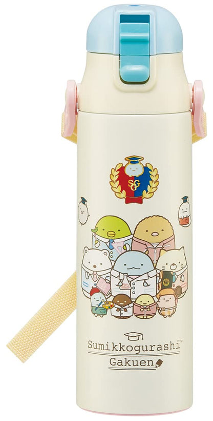 Skater Children&S 2Way Stainless Kids Water Bottle With Cup 580Ml Sumikko Gurashi Gakuen Girls Skdc6-A- Japan Figure Store - #1 Bring To You The Best Japanese Goods