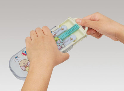 Skater Children&S Antibacterial Slide Trio Set Lunch Box Chopsticks Spoon Fork Sumikko Gurashi Gakuen Girls Made In Japan Tacc2Ag-A- Japan Figure Store - #1 Bring To You The Best Japanese Goods