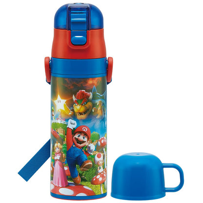 Skater Kids Stainless Steel Water Bottle 2-Way 470ml 430ml Super Mario Boys Thermal/Cold Bottle Sports Bottle- Japan Figure Store - #1 Bring To You The Best Japanese Goods