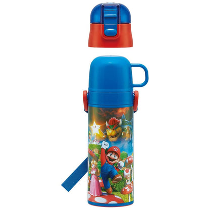 Skater Kids Stainless Steel Water Bottle 2-Way 470ml 430ml Super Mario Boys Thermal/Cold Bottle Sports Bottle- Japan Figure Store - #1 Bring To You The Best Japanese Goods