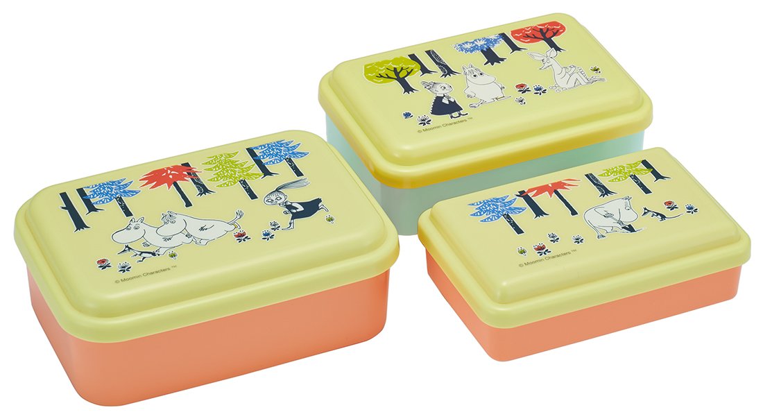Skater Fluffy Seal Storage Container 3P Set Moomin Forest Japan- Japan Figure Store - #1 Bring To You The Best Japanese Goods