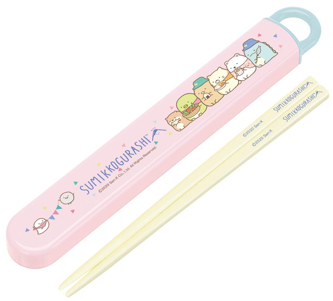SKATER Sumikko Gurashi Camp Antibacterial Slide Chopstick With Case Set- Japan Figure Store - #1 Bring To You The Best Japanese Goods