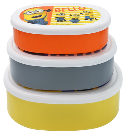 Skater Minions 3 Lunch Box Set Of 3 Japan 860Ml Srs3S-A Sealed Storage Container- Japan Figure Store - #1 Bring To You The Best Japanese Goods