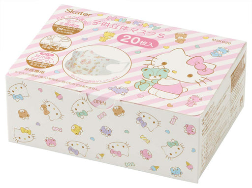 Skater Non-Woven Fabric Three-Dimensional Mask Three-Layer Structure 2-3 Years Old Baby Hello Kitty For Children 20 Sheets Increased Box Mskb20-A- Japan Figure Store - #1 Bring To You The Best Japanese Goods