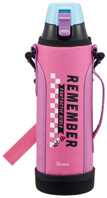 Skater 990ml Water Bottle w/ Pop Logo & Bottle Cover - KSDC10S- Japan Figure Store - #1 Bring To You The Best Japanese Goods