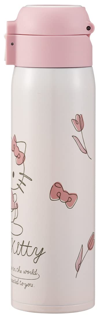 Skater 480ML Hello Kitty Stainless Steel Water Bottle One Touch Open STOT5ST-A- Japan Figure Store - #1 Bring To You The Best Japanese Goods