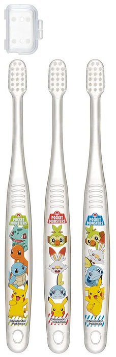 SKATER Clear Soft Toothbrush Set 3 Pcs For Kindergarten Kids Pokemon- Japan Figure Store - #1 Bring To You The Best Japanese Goods