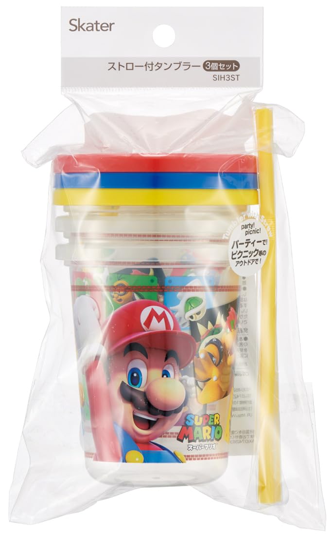 Skater Tumbler 3pcs 320ml Super Mario 23 Japan Sih3St-A- Japan Figure Store - #1 Bring To You The Best Japanese Goods