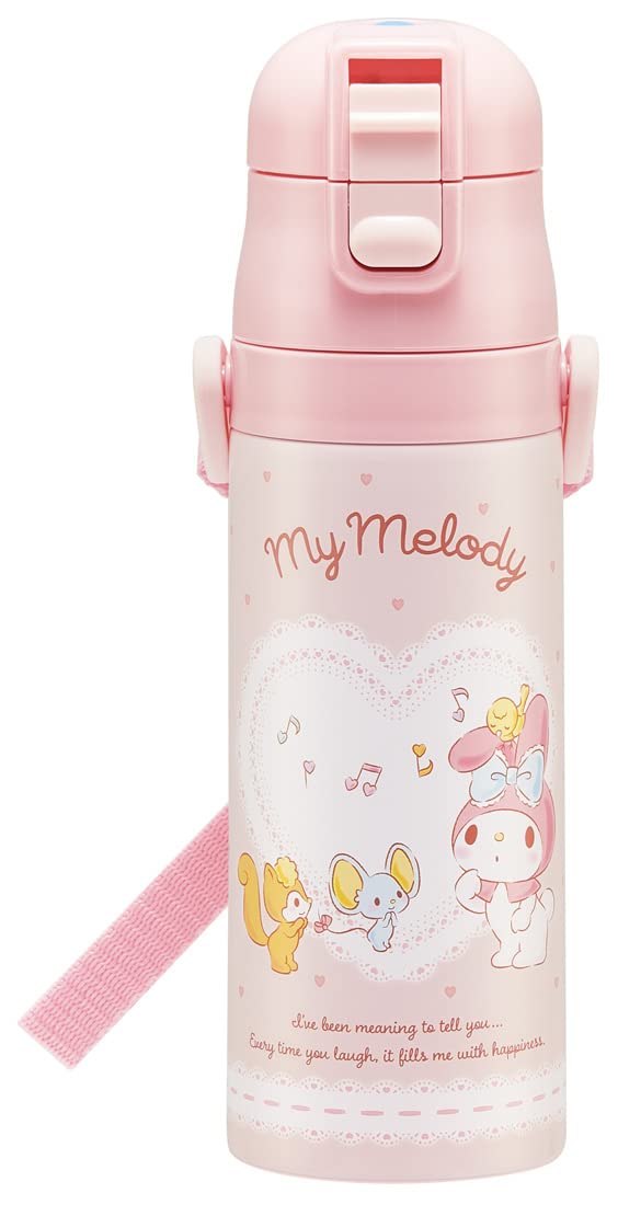 Skater My Melody Yasashii Music 470Ml Stainless Steel Japan Water Bottle For Girls Sdc4-A- Japan Figure Store - #1 Bring To You The Best Japanese Goods