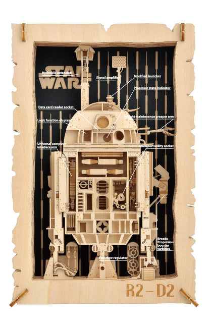 ENSKY Paper Theater Pt-Wl04 Wood Style Studio Ghibli Star Wars R2-D2- Japan Figure Store - #1 Bring To You The Best Japanese Goods