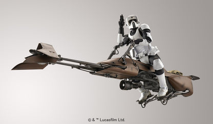 Bandai Spirits Star Wars Scout Trooper & Speeder Bike 1/12 Scale Plastic Model - Made In Japan- Japan Figure Store - #1 Bring To You The Best Japanese Goods