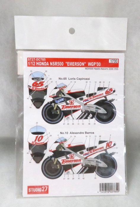 Studio27 St27-Dc785 NSRsr500 Emerson 10/65 Wgp 2000 For Tamiya 1/12 Decal For Scale Car- Japan Figure Store - #1 Bring To You The Best Japanese Goods