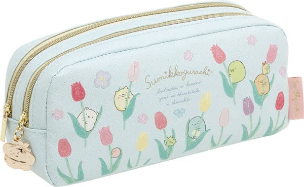San-X Sumikko Gurashi Zasso Yosei Flower Garden Twin Zipper Pen Pouch Japan Pt11601- Japan Figure Store - #1 Bring To You The Best Japanese Goods