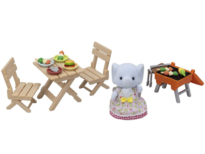 Epoch Sylvanian Families Doll/Furniture Set Elephant Girl Blue Sky BBQ Age 3+- Japan Figure Store - #1 Bring To You The Best Japanese Goods