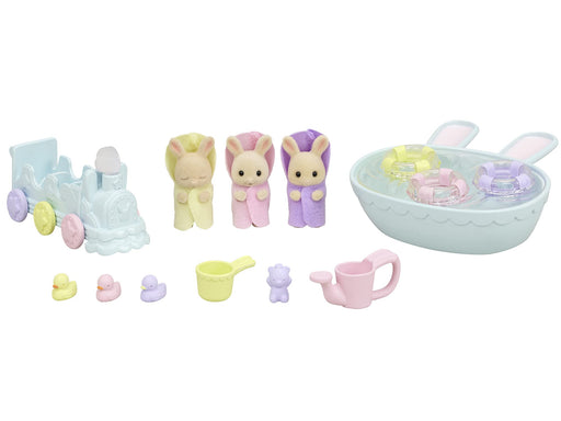Epoch Sylvanian Families Doll & Furniture Bath Set Milk Rabbit Mitsugo-Chan Age 3 and Up- Japan Figure Store - #1 Bring To You The Best Japanese Goods