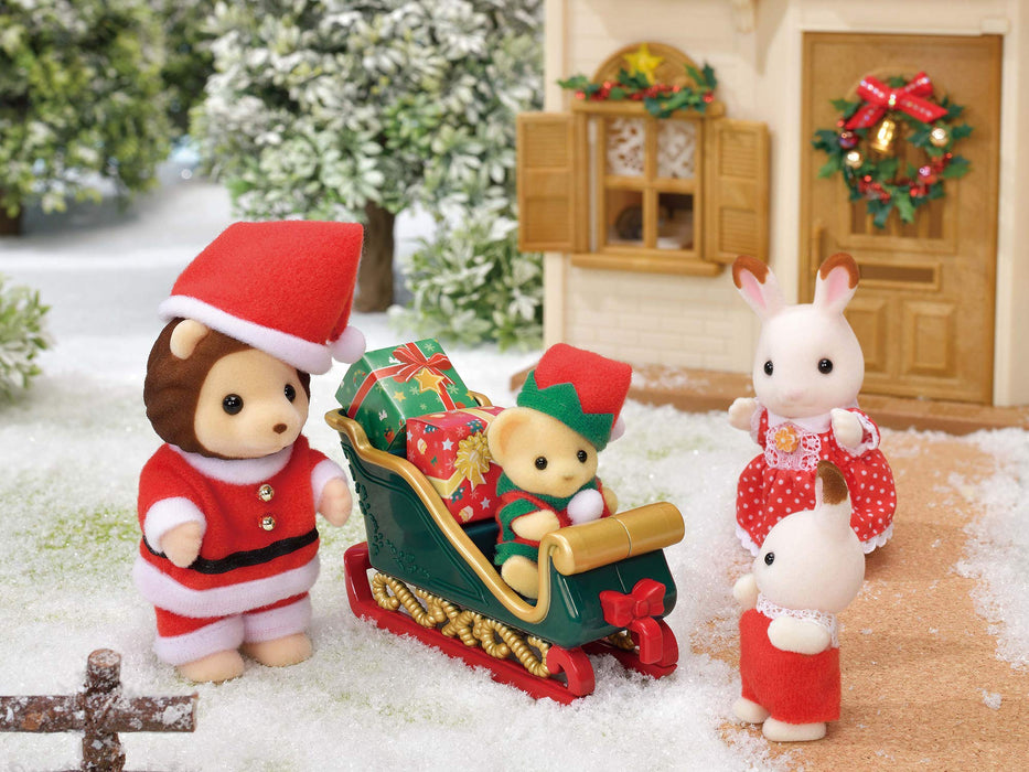 Epoch Sylvanian Families Seasonal Lion Santa Christmas Set SE-206 Certified Toy Dollhouse For Ages 3+- Japan Figure Store - #1 Bring To You The Best Japanese Goods