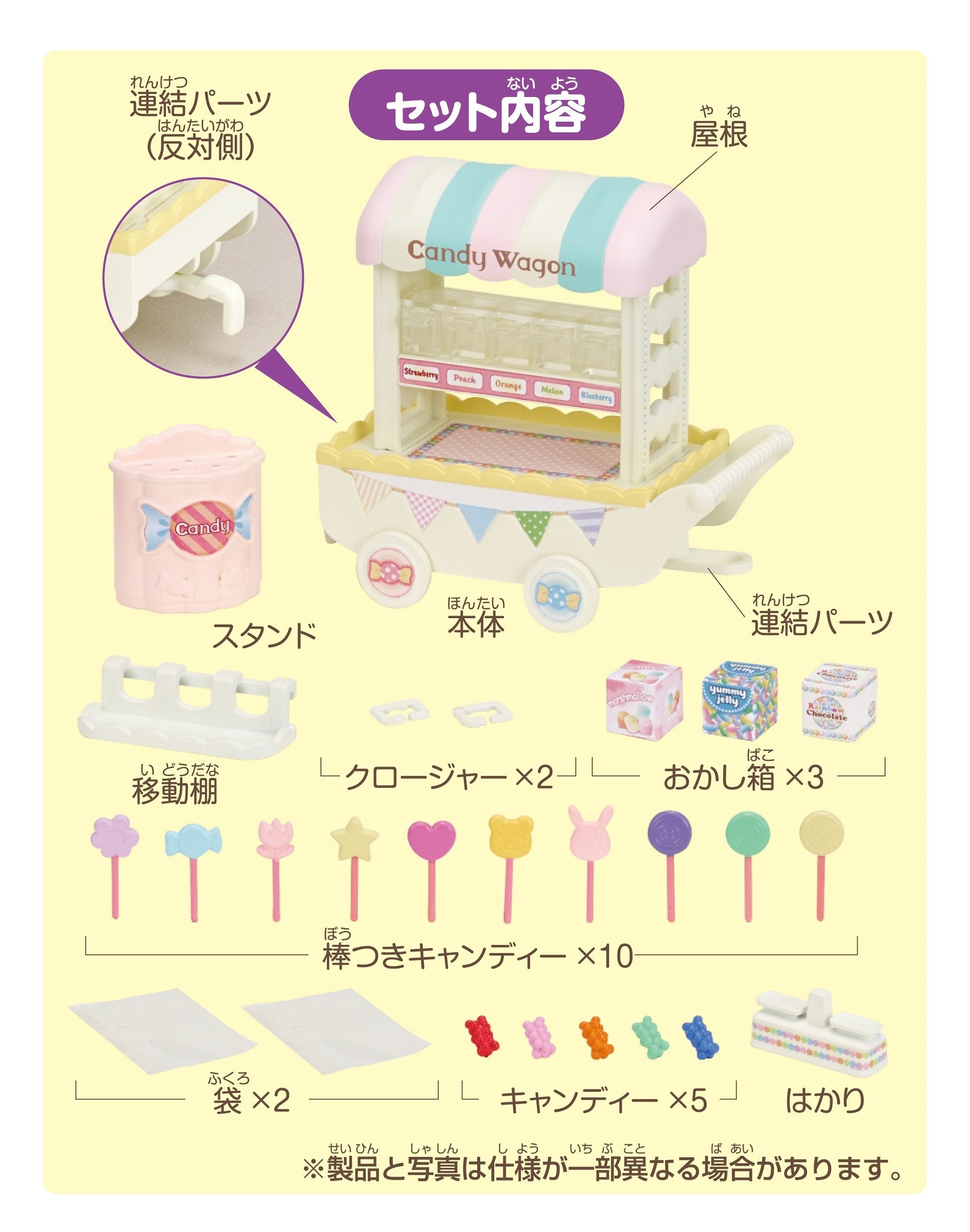 Epoch Sylvanian Families Colorful Candy Wagon Toy Dollhouse Mi-85 St Mark Suitable for Ages 3+- Japan Figure Store - #1 Bring To You The Best Japanese Goods