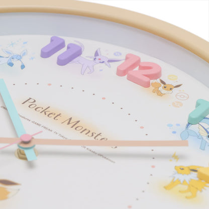 Ts Factory Wall Clock Beige Pokemon Eevee Friends Analog Quiet Continuous Second Hand 2926223- Japan Figure Store - #1 Bring To You The Best Japanese Goods