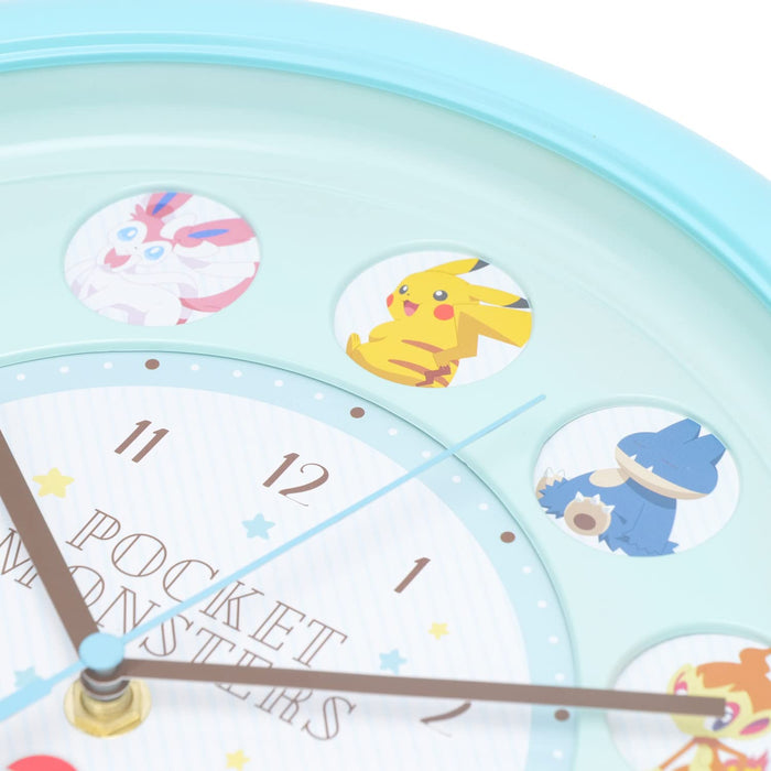 T'S FACTORY Pokemon Circle Window Wall Clock Blue- Japan Figure Store - #1 Bring To You The Best Japanese Goods