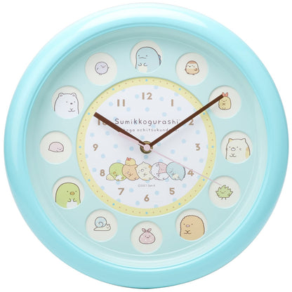 T'S FACTORY Sumikko Gorashi Circle Window Wall Clock Blue- Japan Figure Store - #1 Bring To You The Best Japanese Goods