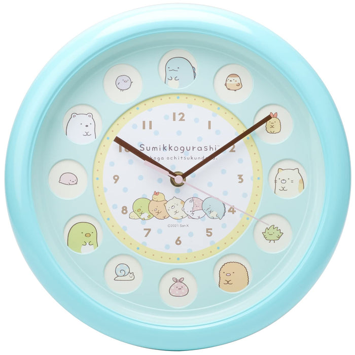 T'S FACTORY Sumikko Gorashi Circle Window Wall Clock Blue- Japan Figure Store - #1 Bring To You The Best Japanese Goods