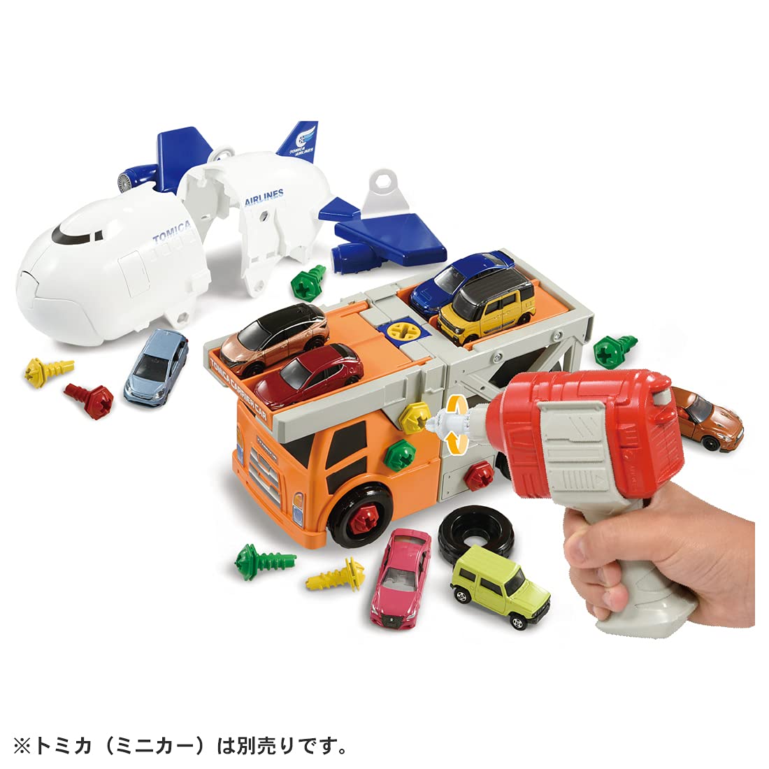TAKARA TOMY Tomica World Rearrangement Action Car Carrier & Cargo Jet Set- Japan Figure Store - #1 Bring To You The Best Japanese Goods