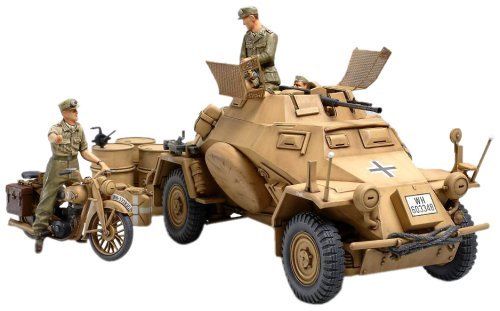 Tamiya 1/35 German Armored Car Sd.kfz.222 North African Campaign Model Kit - Japan Figure