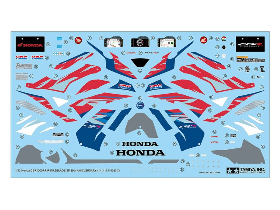 Tamiya 1/12 Honda Cbr1000Rr-R Fireblade Sp 30Th Anniversary Plastic Model 14141 - Made In Japan- Japan Figure Store - #1 Bring To You The Best Japanese Goods